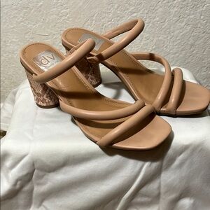 DV by Dolce Vita Tan Strappy Cork Heels